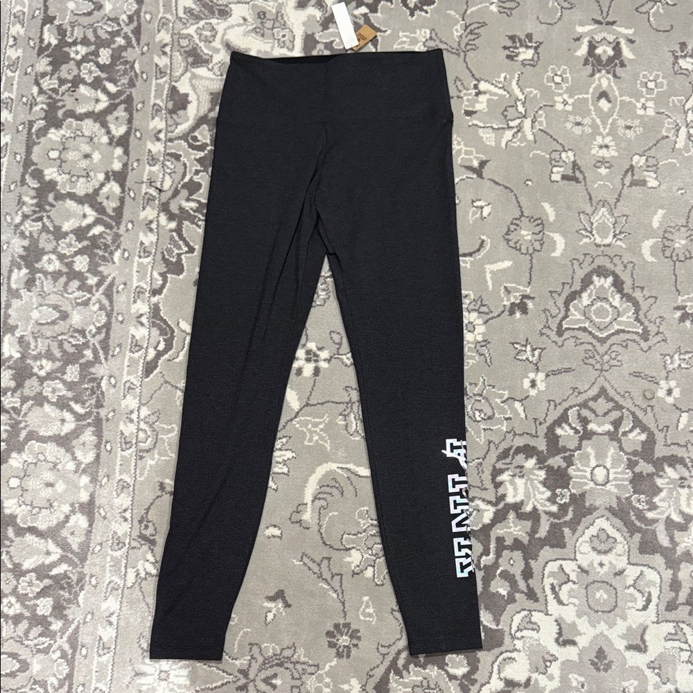 PINK Victoria's Secret Dark Gray Leggings with White Logo